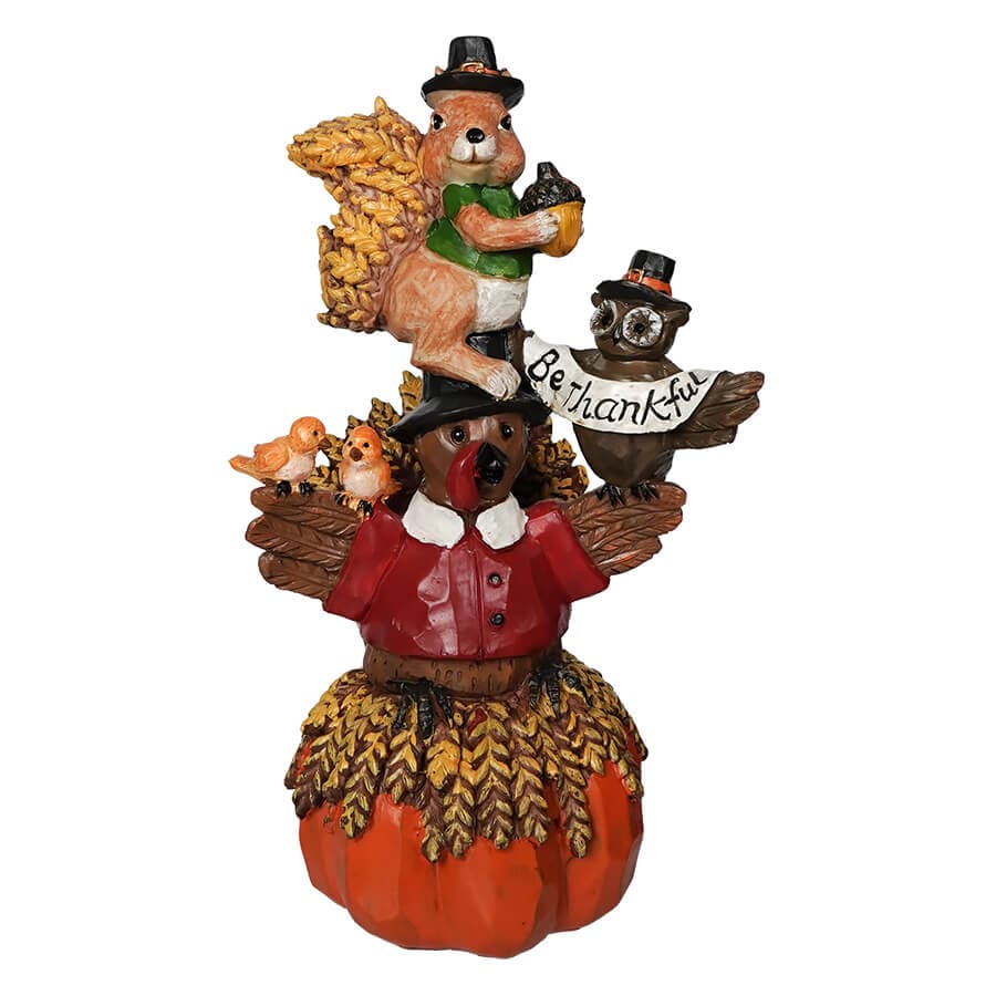 Harvest Stacked Turkey & Squirrel Figure