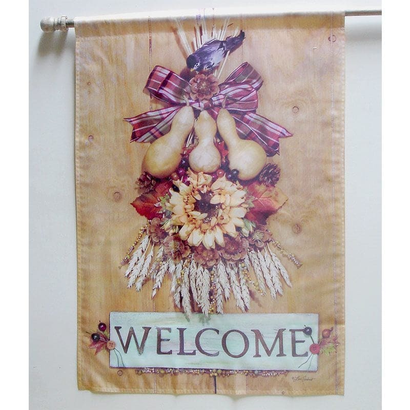 Harvest Welcome Wreath Flag