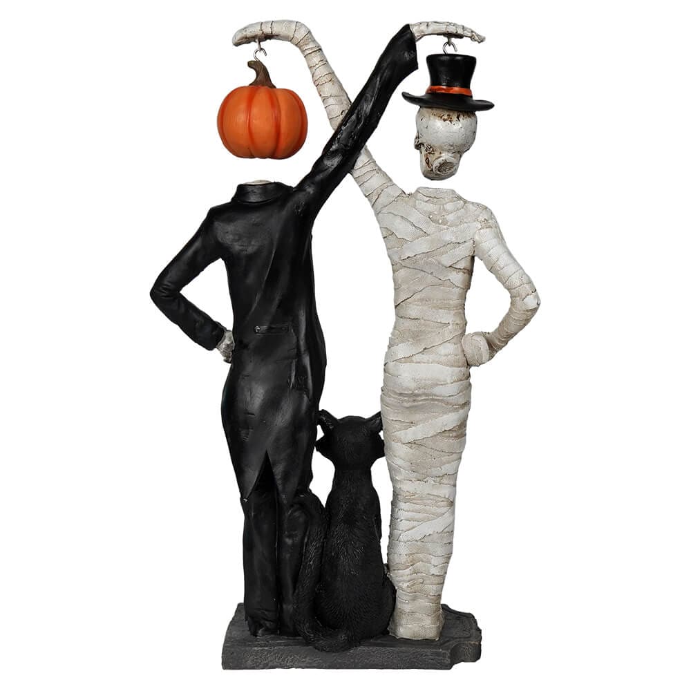 Headless Skull & Pumpkin Figure