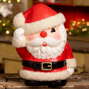 Hello santa red and white bethany lowe santa figure with fluffy beard hat and belt perfect folk art santas decor