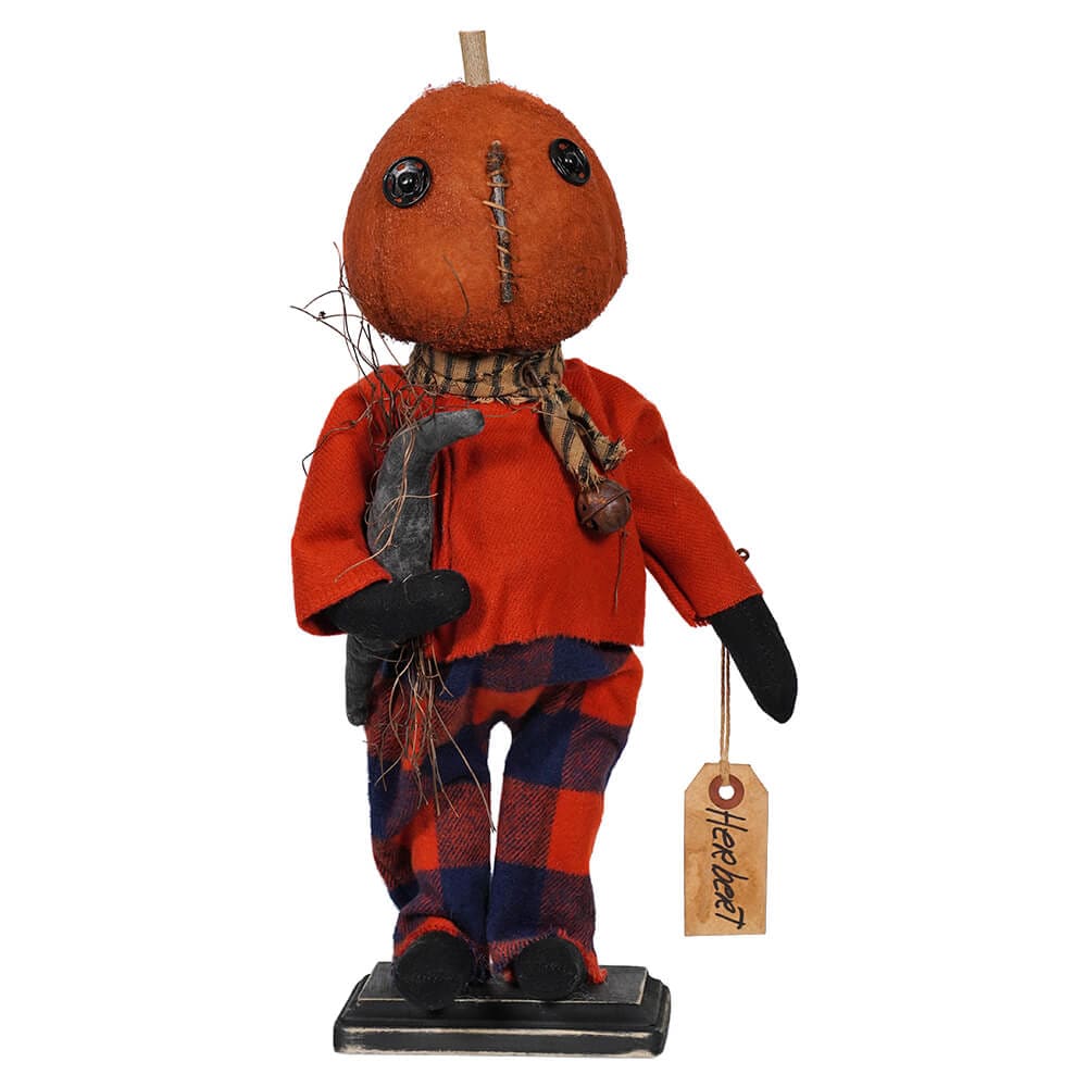 Herbert Fall Pumpkin Head Holding Crow