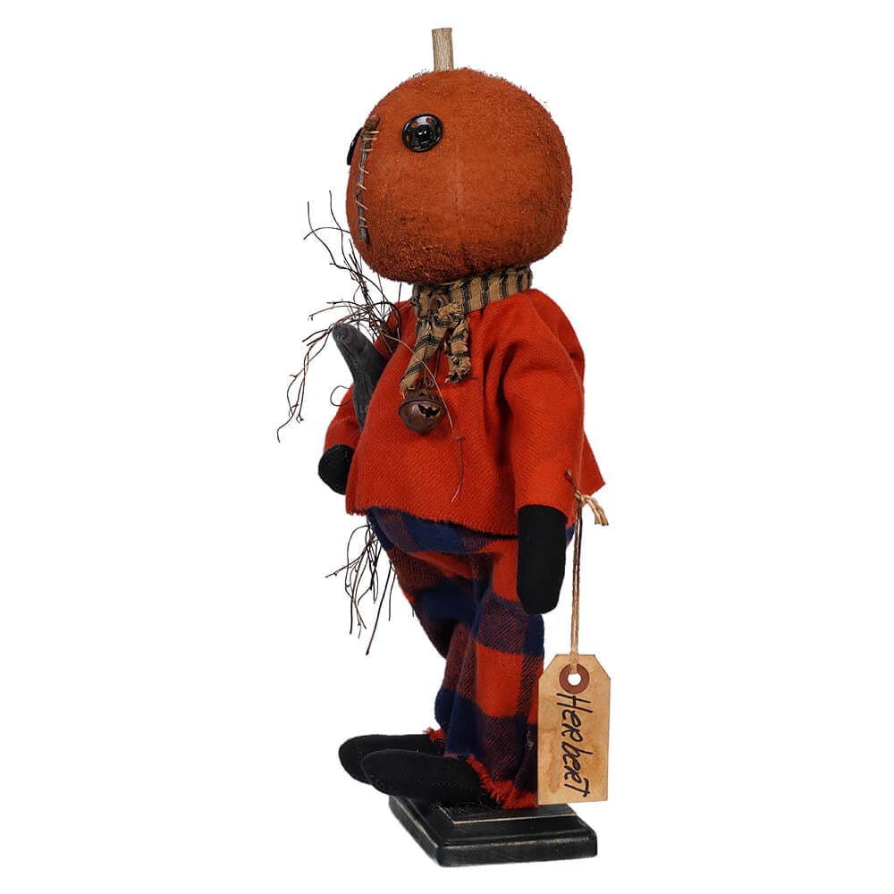 Herbert Fall Pumpkin Head Holding Crow
