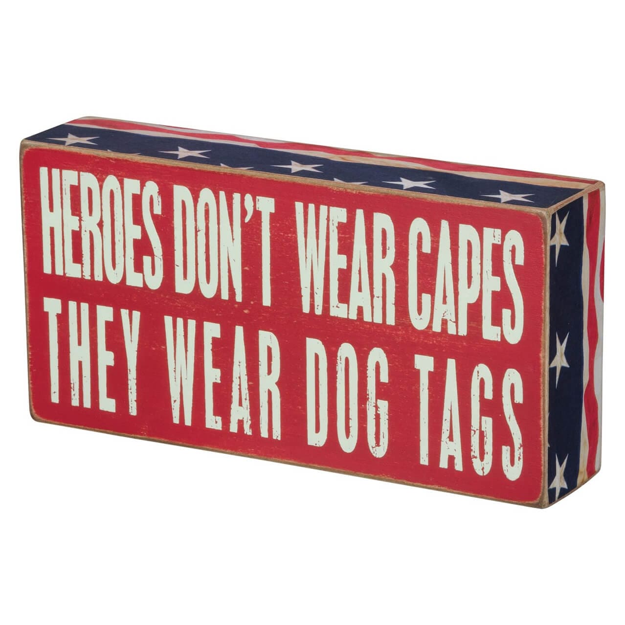 Heroes Dog Tags Box Sign - Patriotic