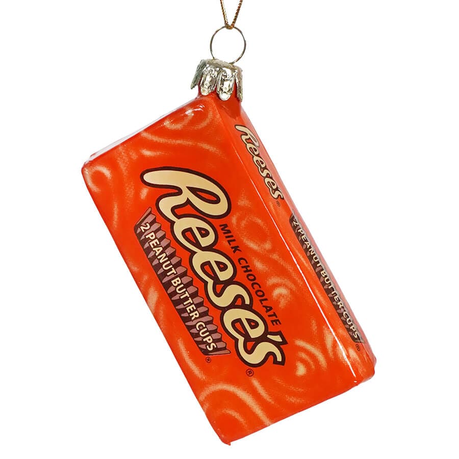 Hershey’s™ Glass Reese’s Peanut Butter Cup Chocolate Bar Ornament - Ornaments