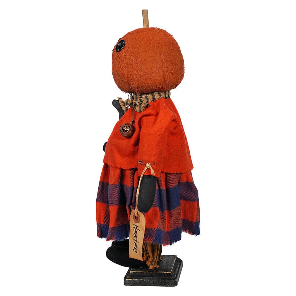 Hester Fall Pumpkin Head Holding Crow
