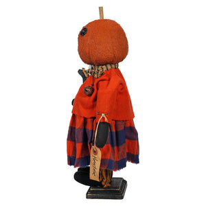 Hester Fall Pumpkin Head Holding Crow