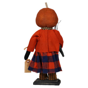 Hester Fall Pumpkin Head Holding Crow