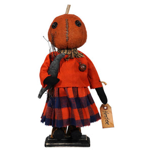 Hester Fall Pumpkin Head Holding Crow
