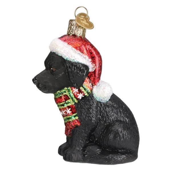 Holiday Black Labrador Puppy Ornament