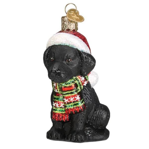 Holiday Black Labrador Puppy Ornament