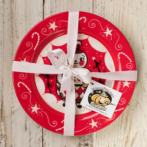 Holiday Double Cane Conrad Plates Set/4 - Christmas