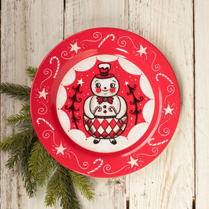 Holiday Double Cane Conrad Plates Set/4 - Christmas