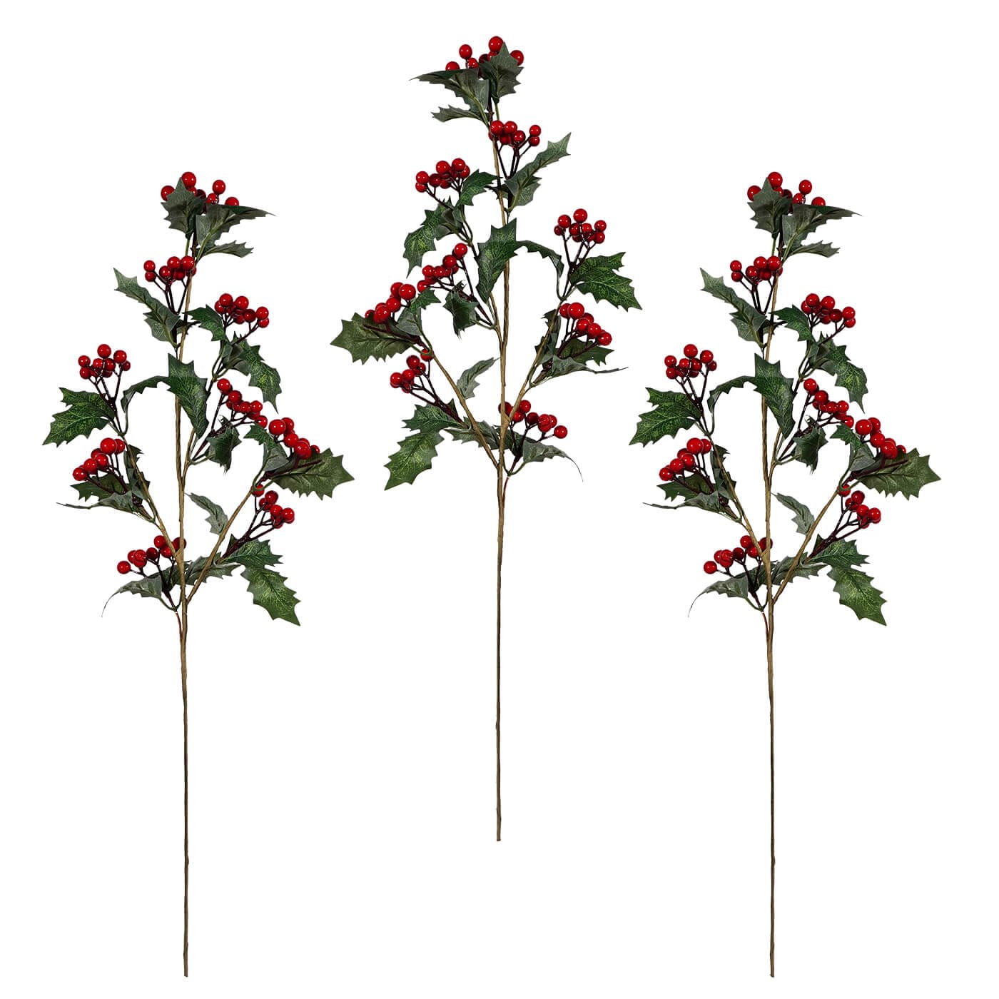 Holiday Holly Berry Picks Set/3