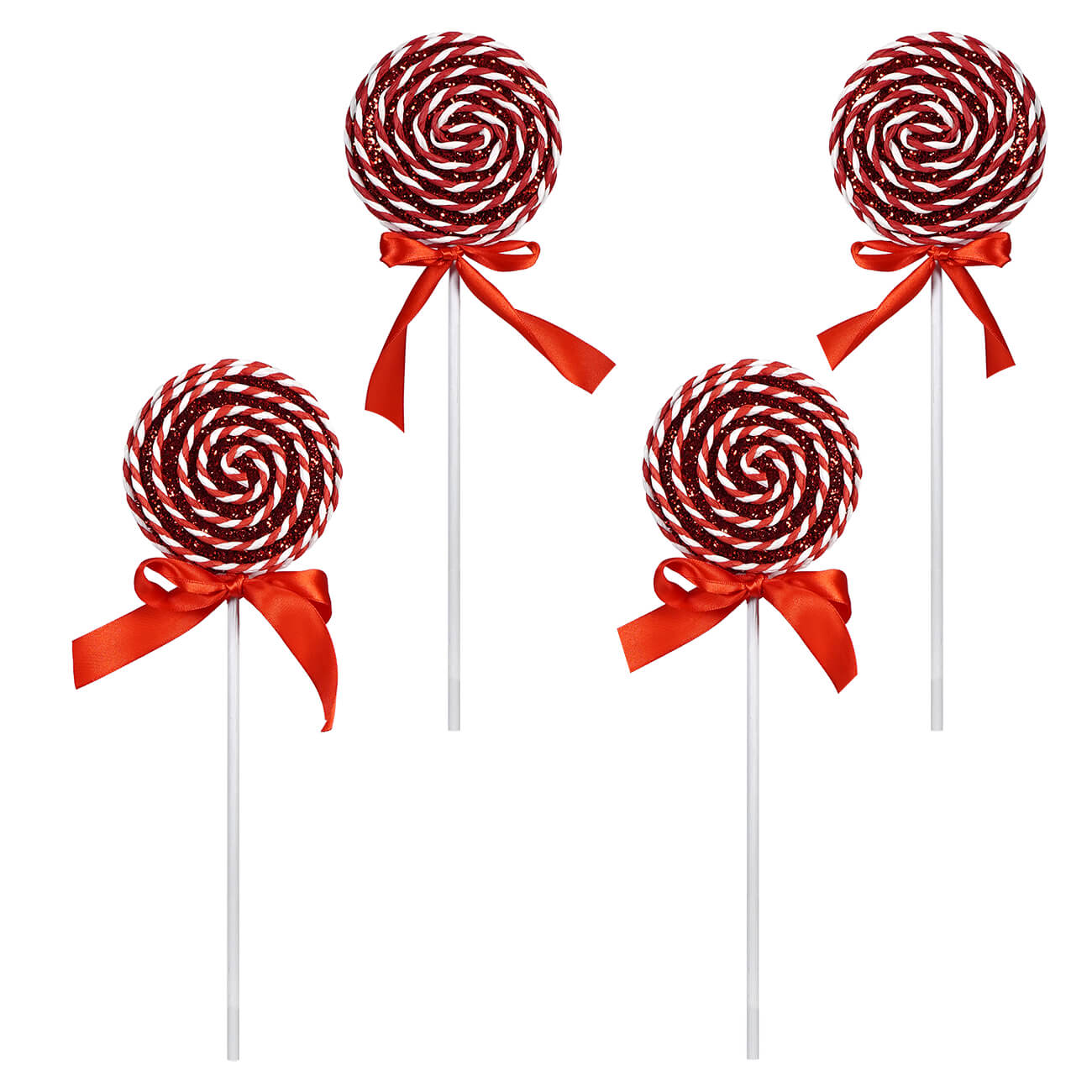 Holiday Peppermint Candy Picks Set/4 - Christmas