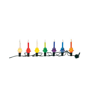 Holiday splendor 7 count bubble lights feature colorful shiny brite halloween style candle bulbs in translucent glass