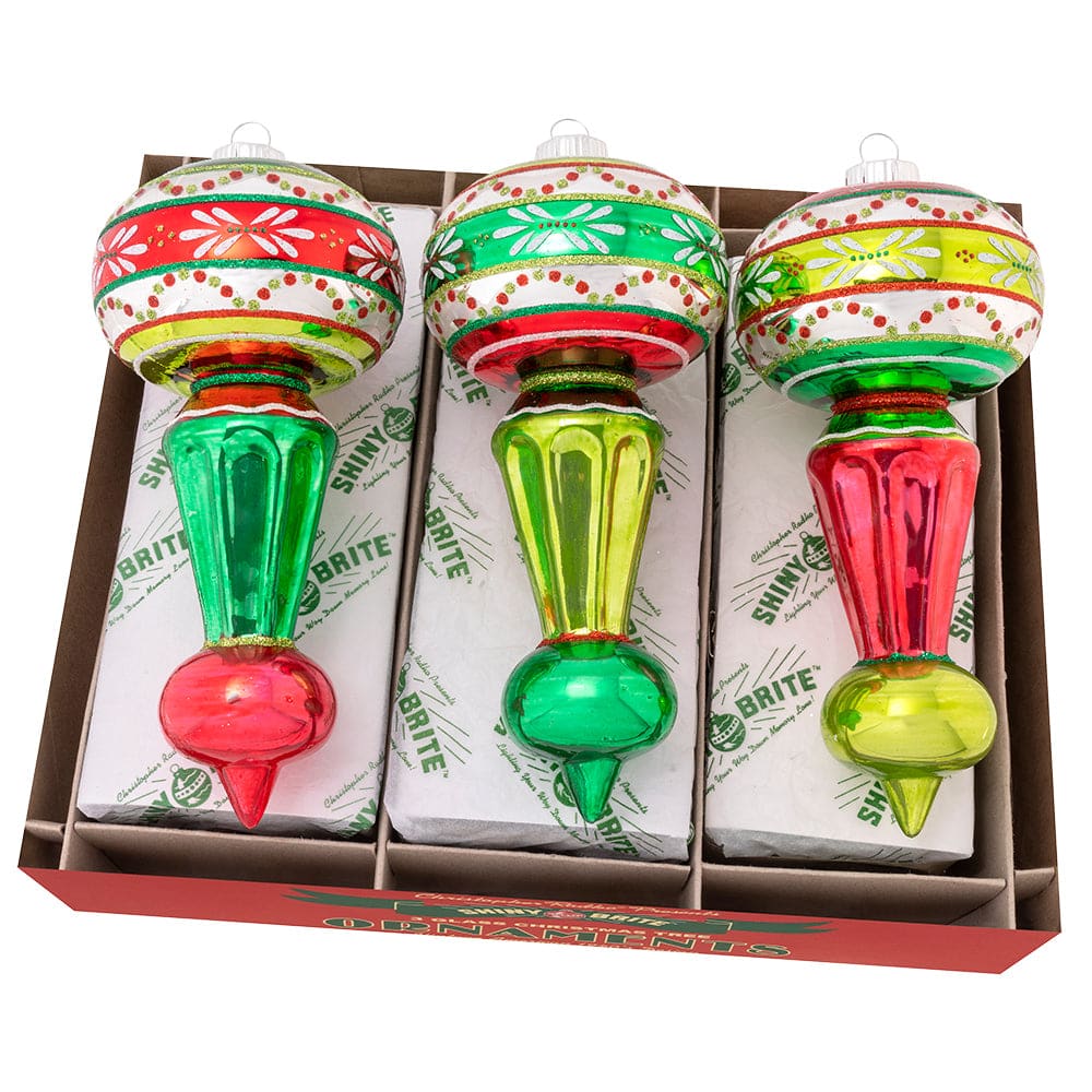 Holiday Splendor Decorated Shape Ornaments Set/3