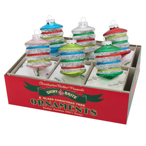 Holiday Splendor Glittered & Tinsel Lantern Ornaments Set/6 - Ornaments