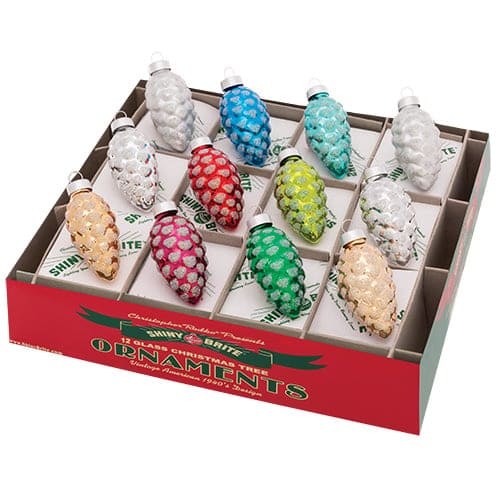 Holiday Splendor Pine Cone Ornaments Set/12