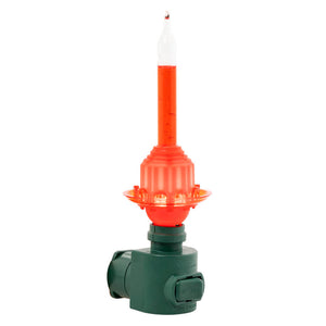 Orange led christmas tree light with green base and switch from holiday splendor shiny brite night light red collection
