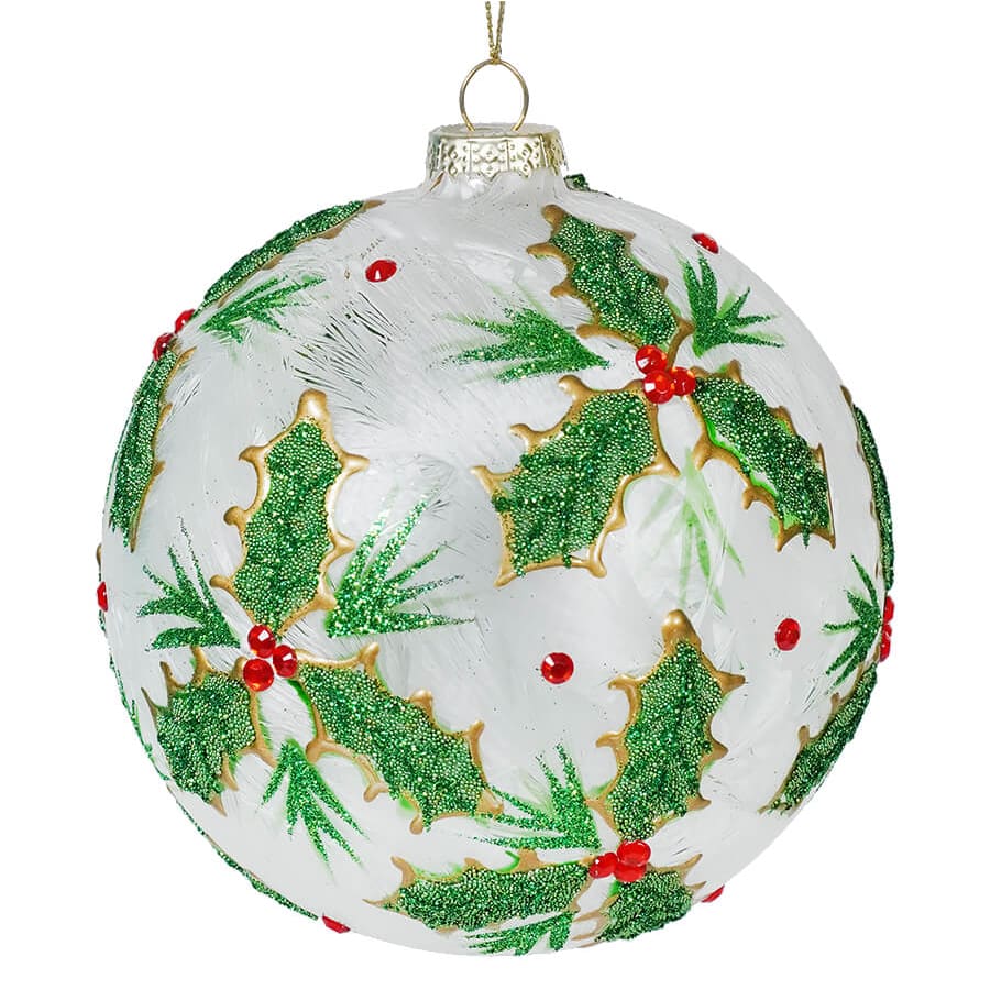 Holly Leaf Ball Ornament - Ornaments