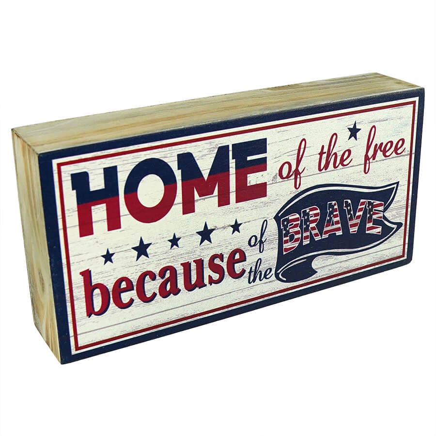 Home of the Free Wood Americana Block