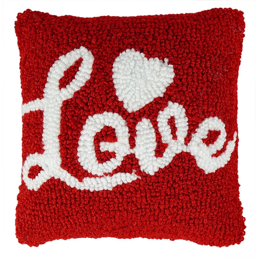 Hooked Love Script Pillow