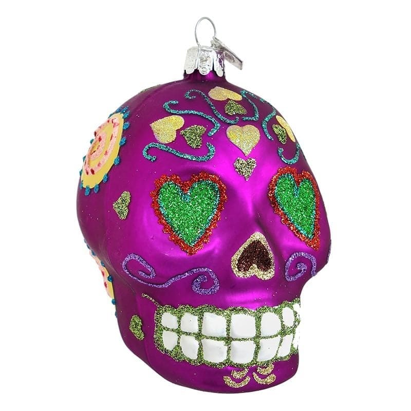 Hot Pink Day of the Dead Skull Ornament