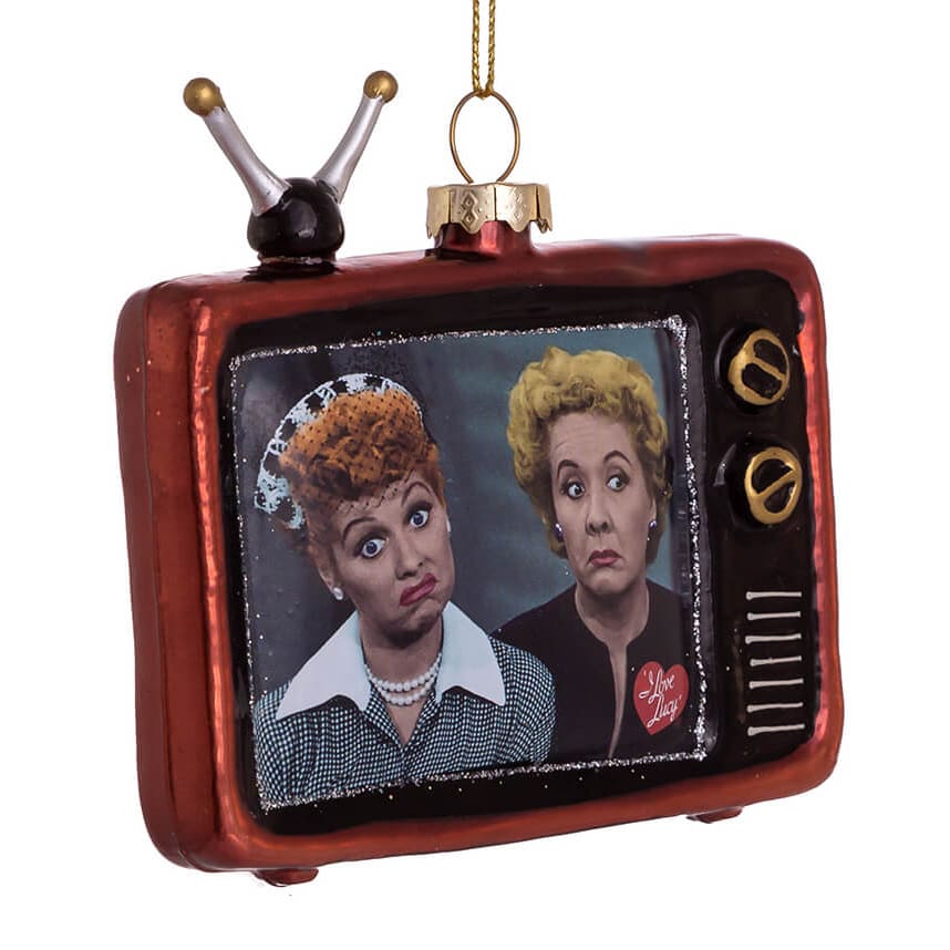 I Love Lucy® Lucy and Ethel Glass TV Ornament - Ornaments