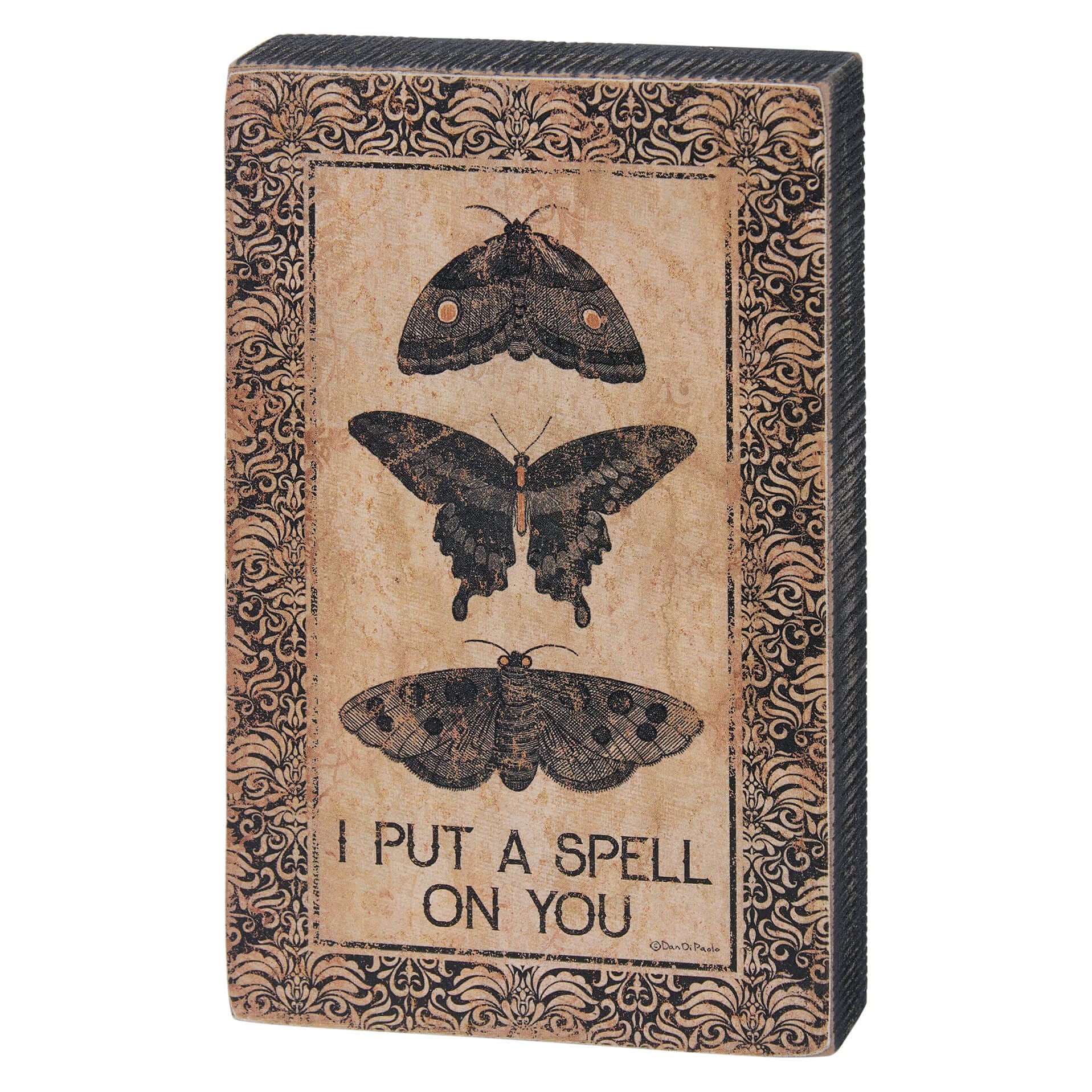 I Put A Spell On You Butterflies Block Sign - Halloween