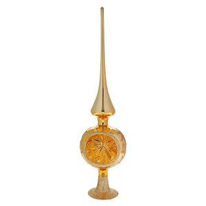 Inkagold golden shine reflector indent finial tree topper is a gold glass finial perfect for silver and gold tree toppers decoration