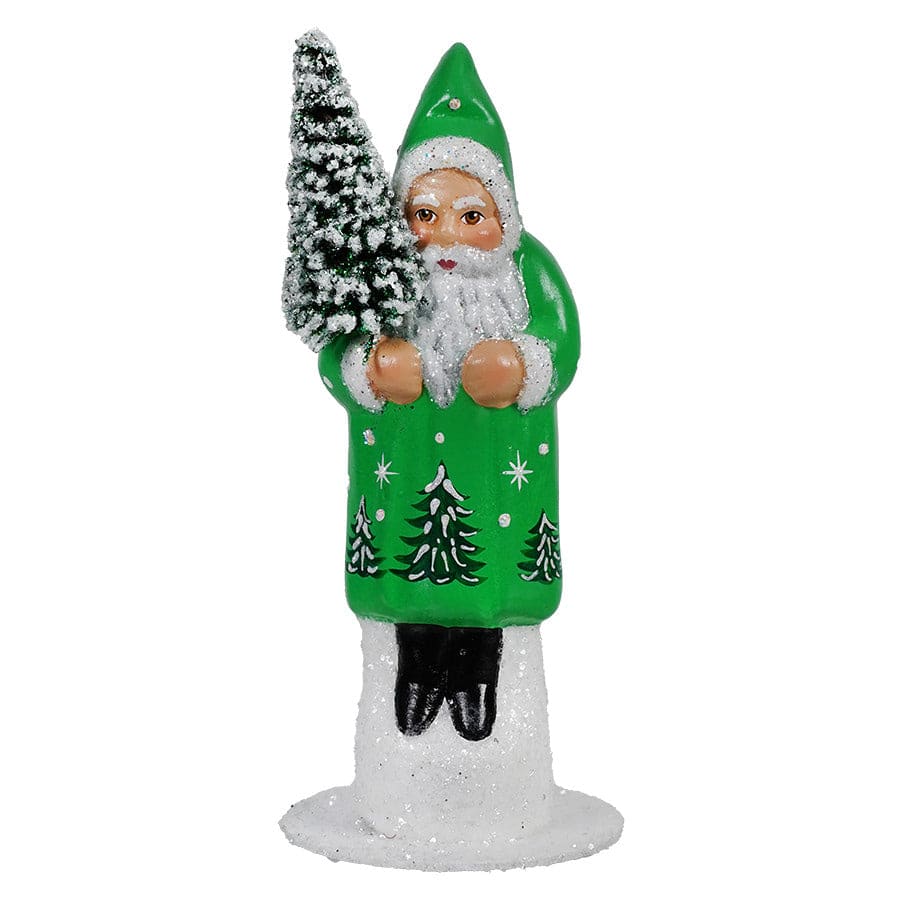 Ino Schaller Frosted Tree Green Coat Santa - Christmas