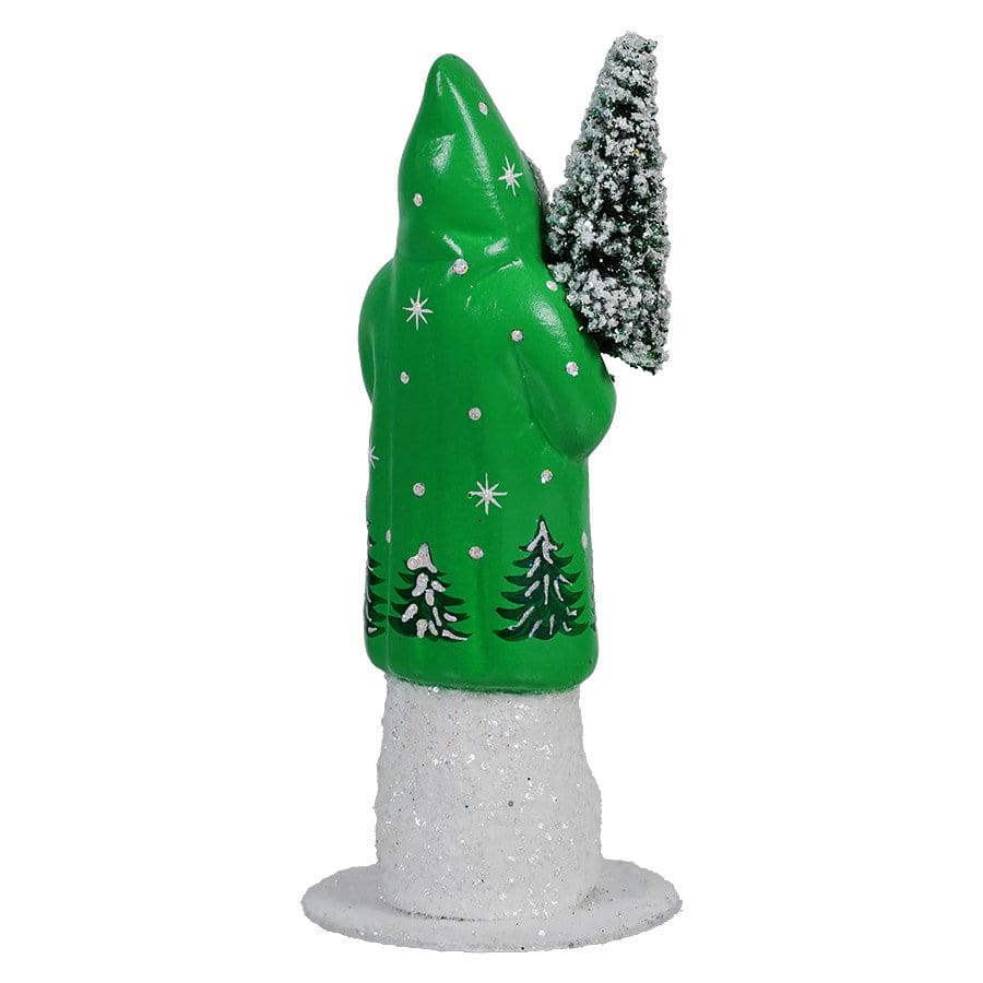 Ino Schaller Frosted Tree Green Coat Santa - Christmas