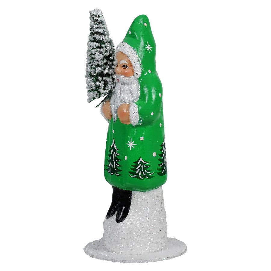 Ino Schaller Frosted Tree Green Coat Santa - Christmas