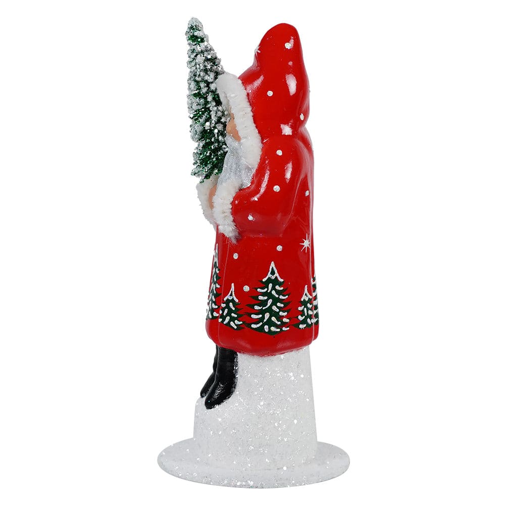 Ino Schaller Frosted Tree Red Coat Santa - Christmas