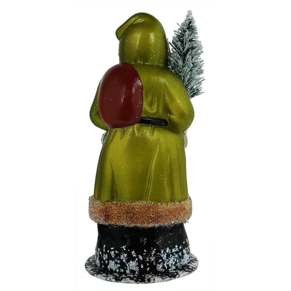 Ino Schaller Green Beaded Santa with Tree