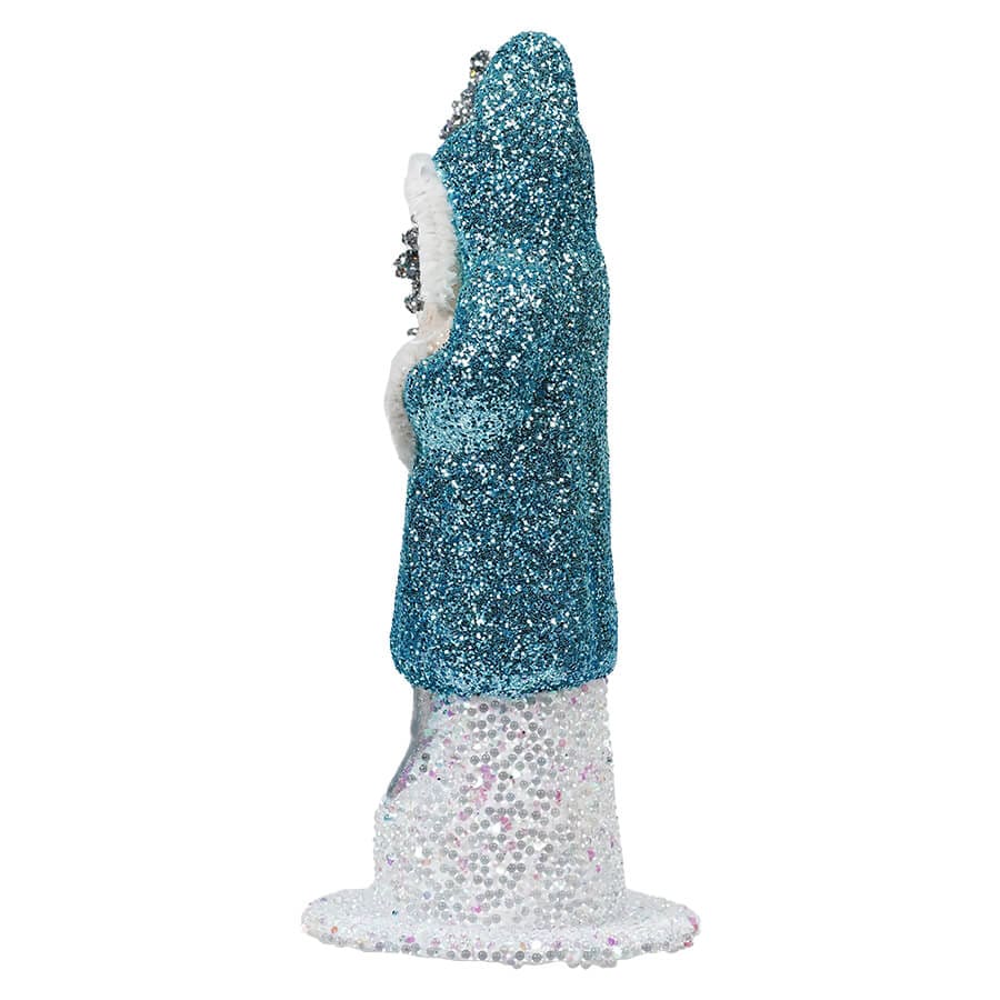 Ino Schaller Ice Blue Glitter Santa Holding Silver Tree