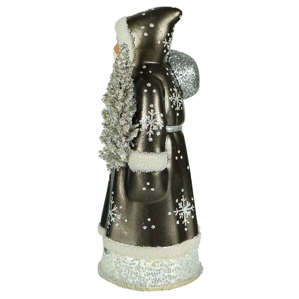 Ino Schaller Metallic Silver Snowflake Santa