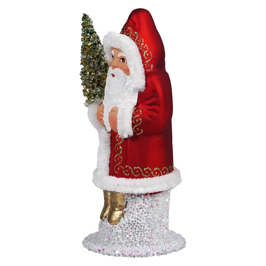 Ino Schaller Red Coat Santa With Swirling Gold Accents - Christmas