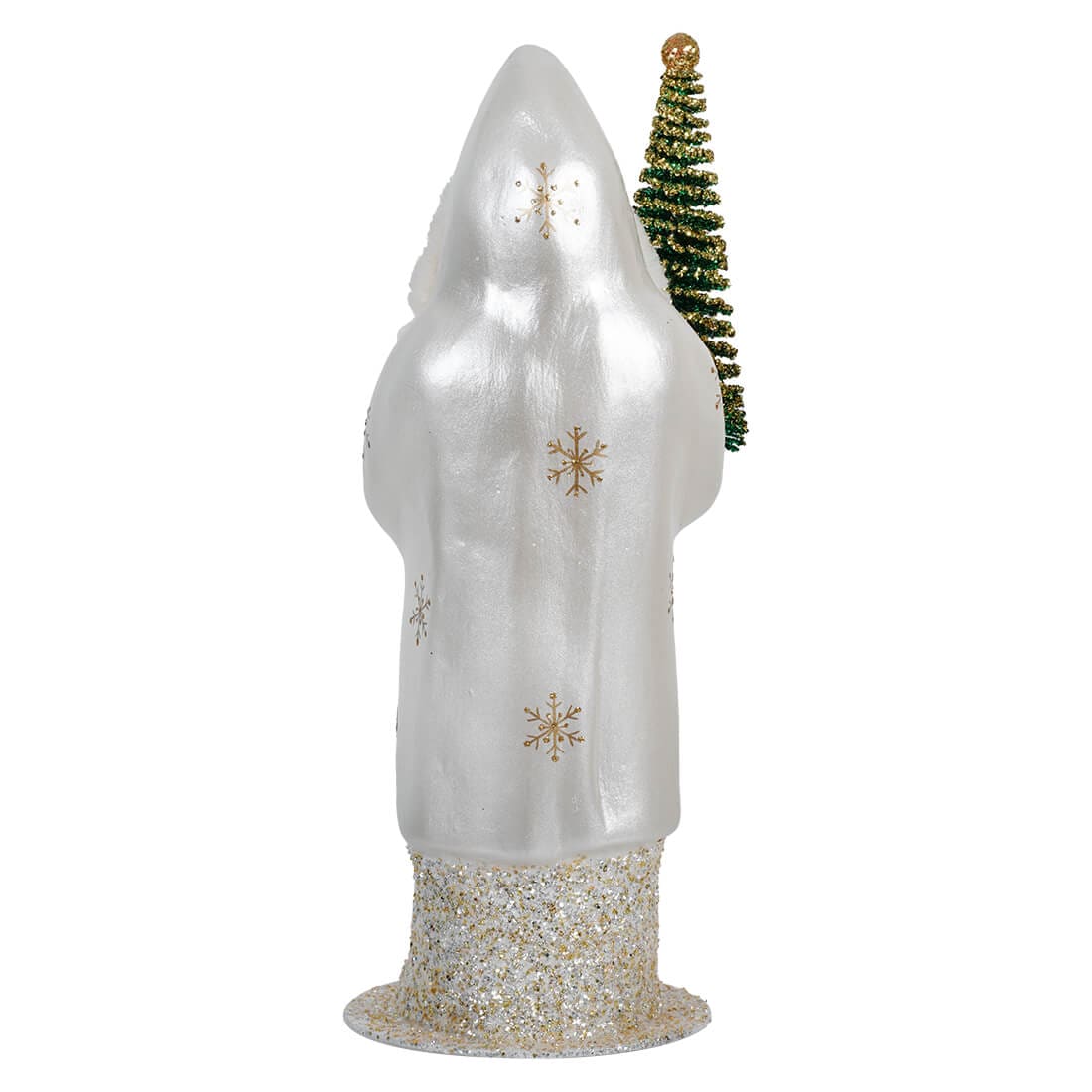 Ino Schaller White & Gold Santa Holding Tree