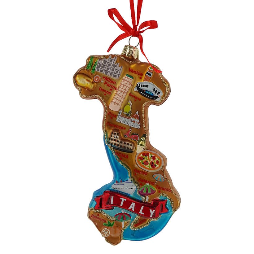 Italy International Country Map Ornament