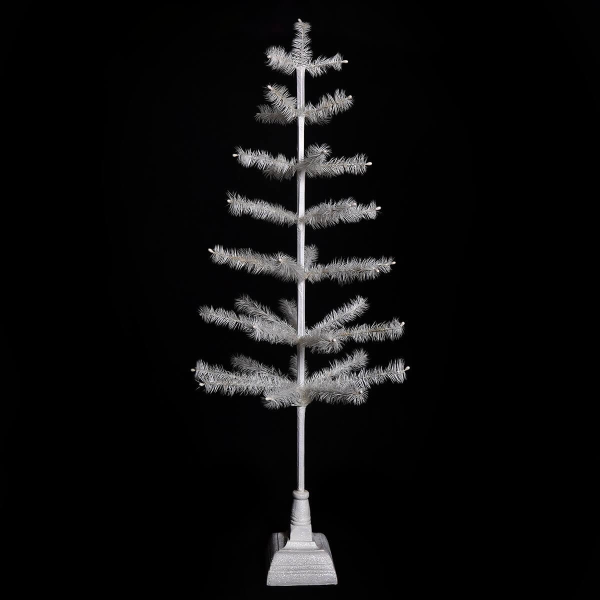 Ivory Feather Tree with Glittered Base
