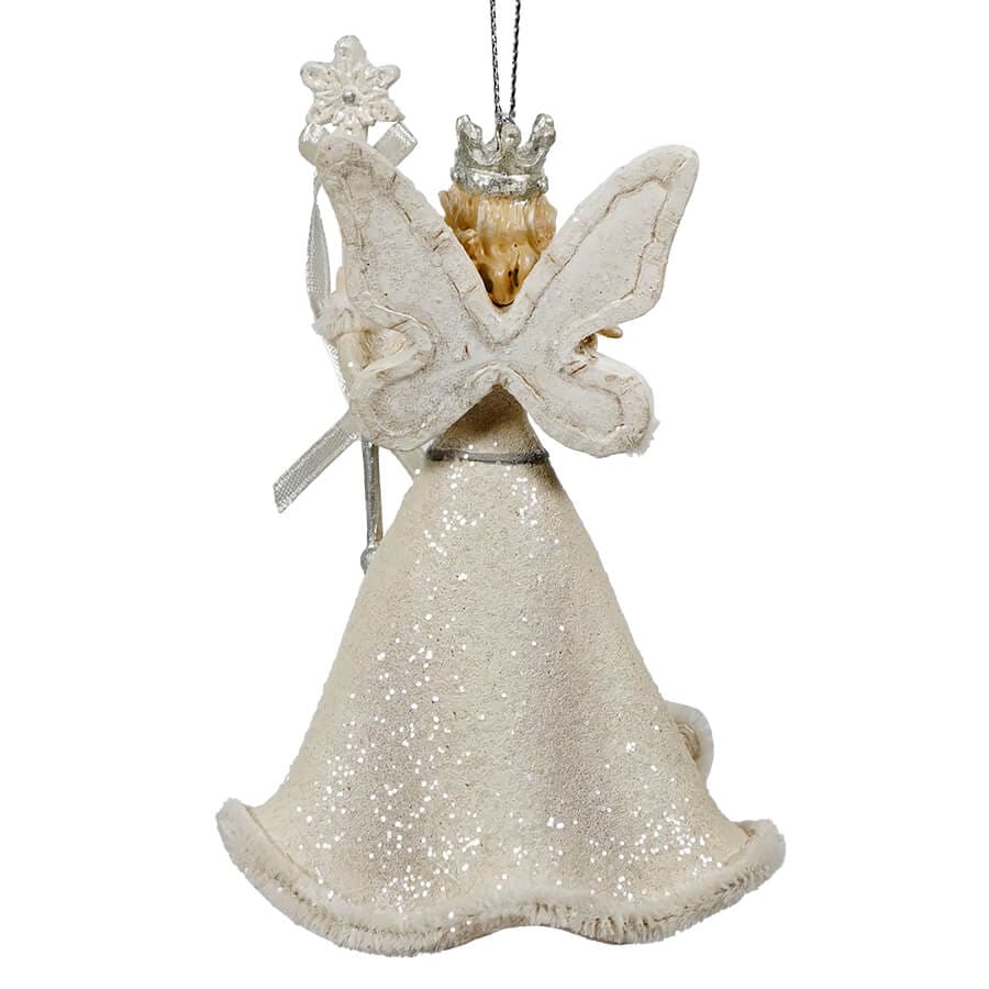 Ivory & Grey Snow Queen Holding Snowflake Staff Ornament - Ornaments