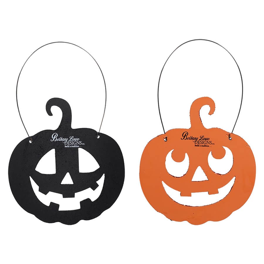 Jack-O-Lantern Glitter Ornaments Set/10