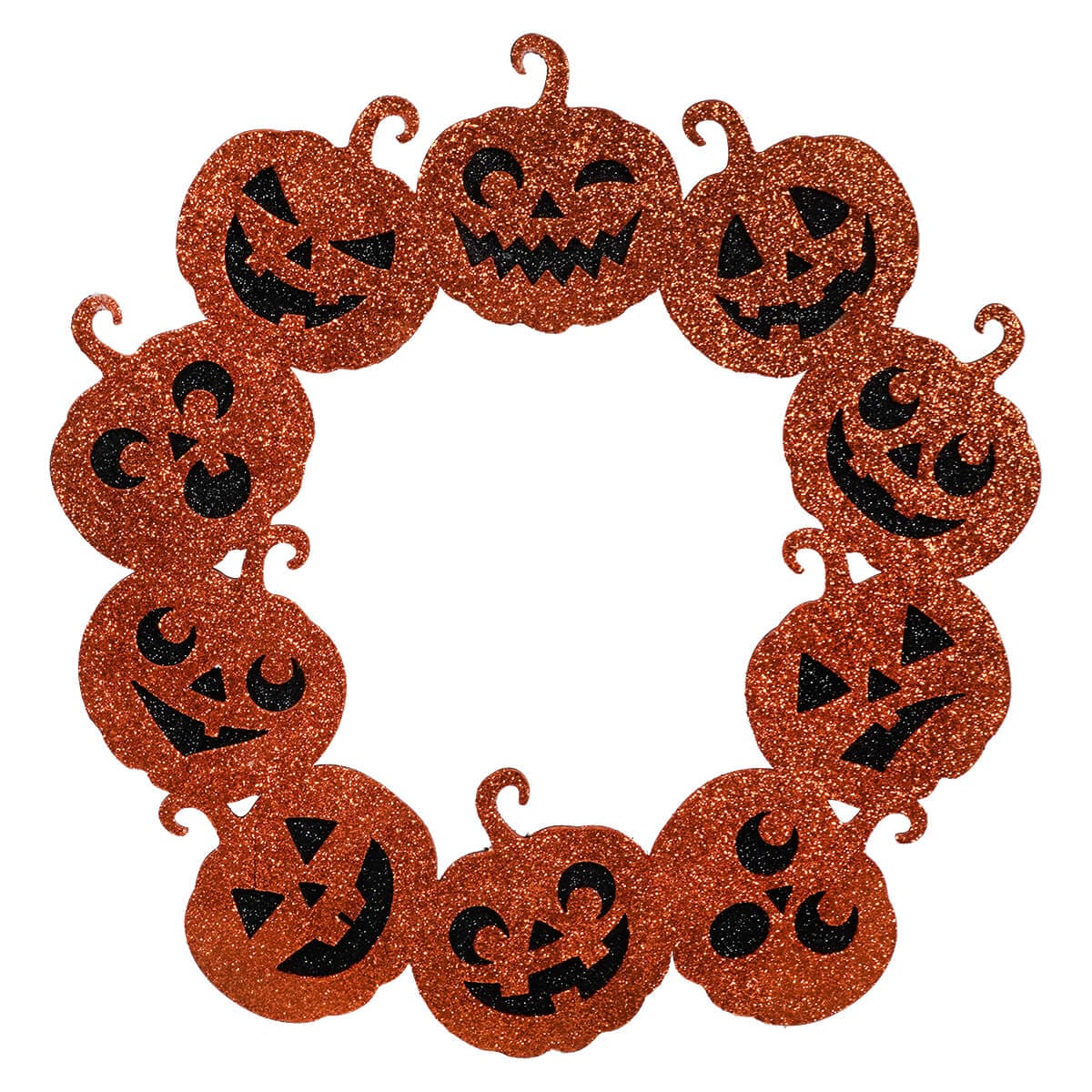 Jack-O-Lantern Glitter Wreath