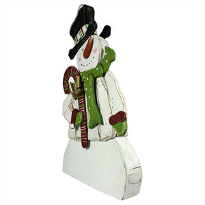 Jaunty Snowman with Candy Cane
