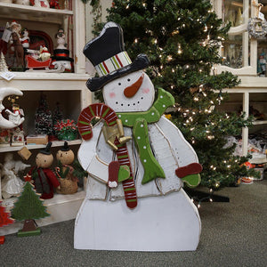 Jaunty Snowman with Candy Cane