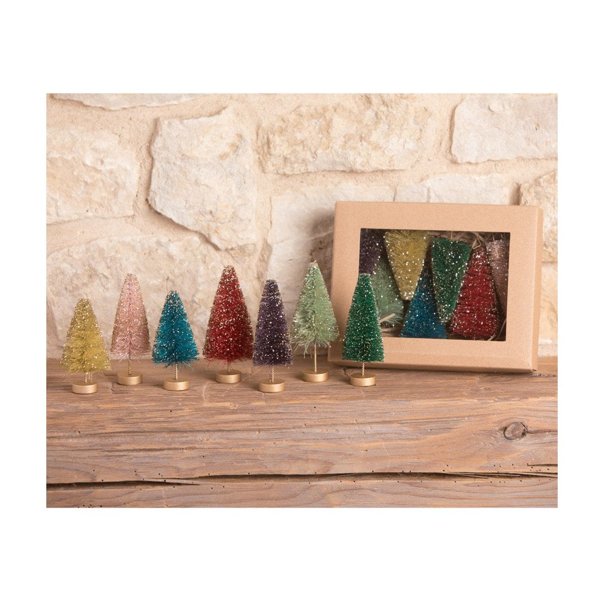 Jewel-Tide Mini Bottle Brush Trees Set/7