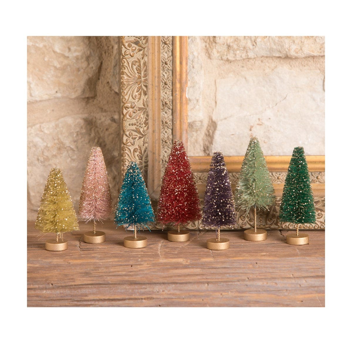 Jewel-Tide Mini Bottle Brush Trees Set/7