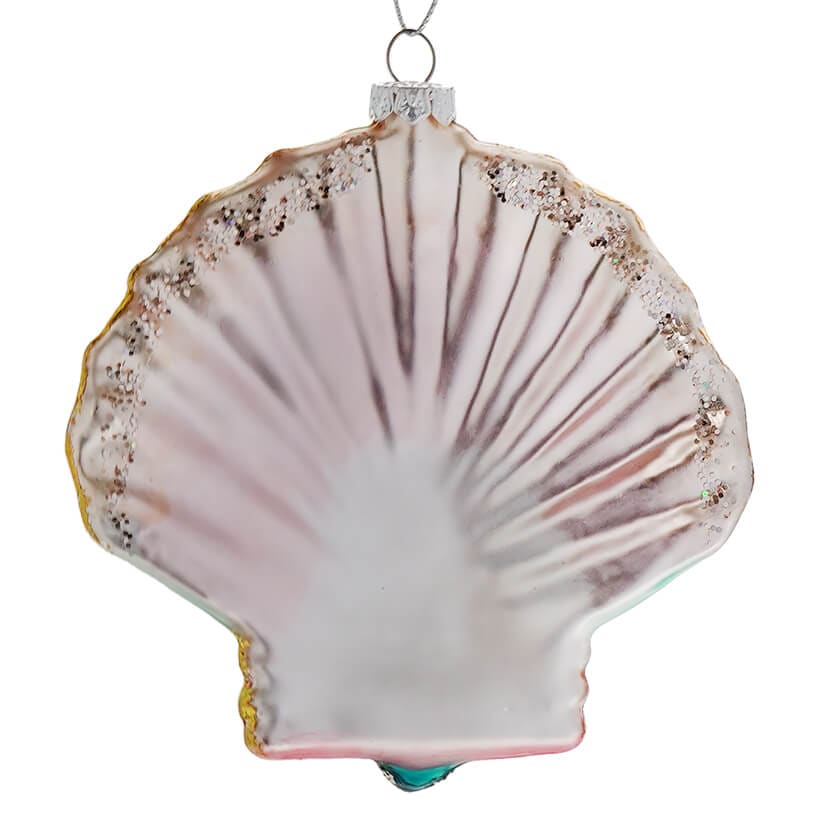 Jeweled Pastel Scallop Shell Ornament