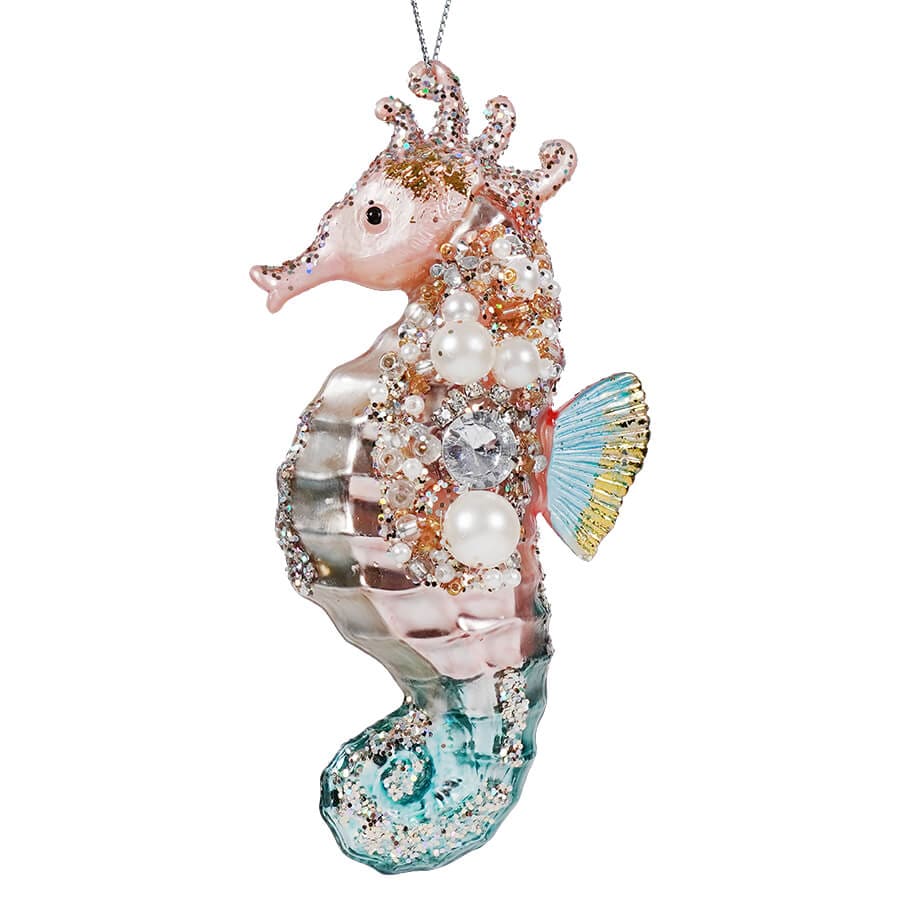 Jeweled Pastel Seahorse Ornament - Ornaments